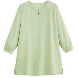 コットン100％ ゆる楽チュニック セージグリーン M-L