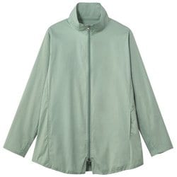 首をしっかりカバーするUVカットロングブルゾン ペールグリーン M-L