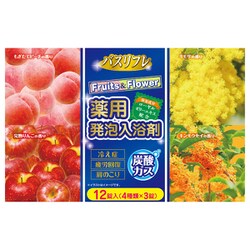 バスリフレ 薬用発泡入浴剤 フルーツ＆フラワー 12錠