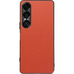 Xperia 1 VII 用 PUレザースマホケース/ストラップホール付き オレンジ WORK24XP-OG-SXP1V7