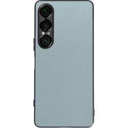 Xperia 1 VII 用 本革スマホケース/ストラップホール付き スカイブルー WORK25XP-BU-SXP1V7