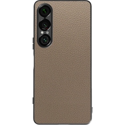 Xperia 1 VII 用 本革スマホケース/ストラップホール付き グレージュ WORK25XP-GB-SXP1V7