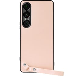 Xperia 1 VII 用 本革スマホケース/ストラップ＆ストラップホール付き ピーチピンク WORK33XP-PK-SXP1V7