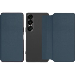 Xperia 1 VII 用 PUレザースマホケース/ストラップホール＆カードポケット付き ダークネイビー WORK38XP-NY-SXP1V7