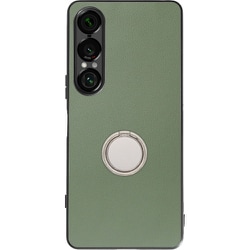 Xperia 1 VII 用 本革スマホケース/スタンド機能＆ストラップホール付き ホーリーグリーン WORK48XP-GN-SXP1V7
