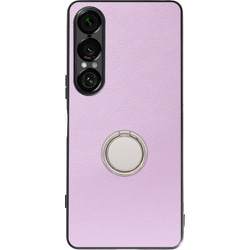 Xperia 1 VII 用 本革スマホケース/スタンド機能＆ストラップホール付き ラベンダーパープル WORK48XP-PL-SXP1V7