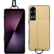 Xperia 1 VII 用 取り外し可能な小銭入れ付きスマホケース/本革/長さの違う2本のストラップ付属 ジャスミンイエロー WORK59XP-YL-SXP1V7