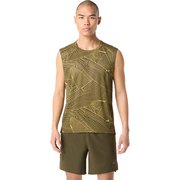 GRAPHIC SLEEVELESS TOP メンズ ランニングウェア シャツ レモングラス×ブラウンストーン（301） Lサイズ 2011D393