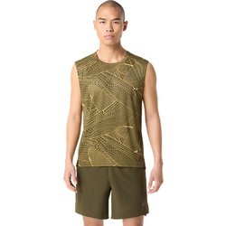 GRAPHIC SLEEVELESS TOP メンズ ランニングウェア シャツ レモングラス×ブラウンストーン（301） XLサイズ 2011D393