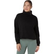 NAGINO フレンチテリーハイネックT レディース フィットネス ヨガ シャツ パフォーマンスブラック（001） Sサイズ 2032D275