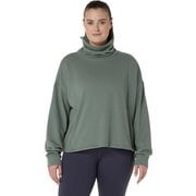 NAGINO フレンチテリーハイネックT レディース フィットネス ヨガ シャツ モニュメントブルー（400） Mサイズ 2032D275