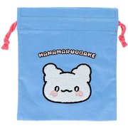 限定 サガラ刺繍巾着 はなまるおばけ ブルー S2337223