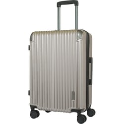 TRAVEL EARTH トラベルアース スーツケース ハードキャリー ファスナータイプ 拡張機能付き 旅行目安日数：5～6泊 60L/拡張時69L TSAロック搭載 預け入れ無料 ペットボトルホルダー付き TE-0891-57 ゴールド.H