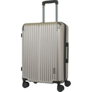 TRAVEL EARTH トラベルアース スーツケース ハードキャリー ファスナータイプ 拡張機能付き 旅行目安日数：5～6泊 60L/拡張時69L TSAロック搭載 預け入れ無料 ペットボトルホルダー付き TE-0891-57 ゴールド.H