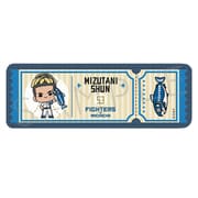 SYNC-NHF2REL-MSI 北海道日本ハムファイターズ mochocho シリーズ しゃけまるつかまえた! レザーバッジ(ロング) 水谷瞬