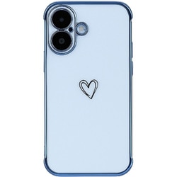 iPhone 16用 キラリンハートケース ブルー 1716-16-BLUE