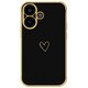 iPhone 16用 キラリンハートケース ブラック 1716-16-BLACK