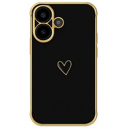 iPhone 16用 キラリンハートケース ブラック 1716-16-BLACK