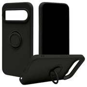 Google Pixel 10/10 Pro用 ソフトケース TPU 落下防止リング付き スタンド機能 ブラック 9142P10TPRBK