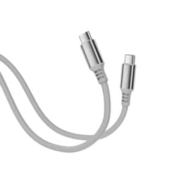 USB Type-C to C 柔らかケーブル USB2.0 アルミコネクタ PD100W対応 シリコンバンド付 2m アッシュグレー FUSB-CCAC1820AG