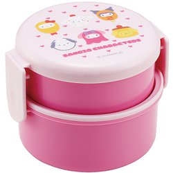抗菌 丸型ランチボックス 2段 500ml サンリオキャラクターズ なりきり食べ物 ONWR1AG