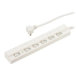 節電タップ 雷ガード 6個口 1m HS-TPK61W-22
