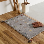 ギャッベ 玄関マット ヌメロ GABBEH 60x90 GY