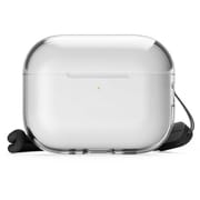 AirPods Pro 3用 ケース クリア 耐衝撃 落下防止 ストラップ付 ワイヤレス充電対応 CLEAR STRAP CASE トランスパレント EL_A3PCSTPCJ_TR
