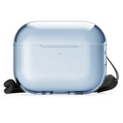 AirPods Pro 3用 ケース クリア 耐衝撃 落下防止 ストラップ付 ワイヤレス充電対応 CLEAR STRAP CASE アクアブルー EL_A3PCSTPCJ_AB