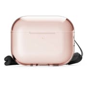 AirPods Pro 3用 ケース クリア 耐衝撃 落下防止 ストラップ付 ワイヤレス充電対応 CLEAR STRAP CASE ラブリーピンク EL_A3PCSTPCJ_LP