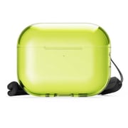 AirPods Pro 3用 ケース クリア 耐衝撃 落下防止 ストラップ付 ワイヤレス充電対応 CLEAR STRAP CASE ネオンイエロー EL_A3PCSTPCJ_NY