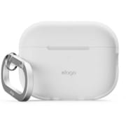 AirPods Pro 3用 ケース 耐衝撃 落下防止 カラビナ付 シリコンカバー ワイヤレス充電対応 SILICONE HANG CASE ナイトグローブルー EL_A3PCSSCN3_NB