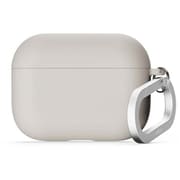 AirPods Pro 3用 ケース シリコン 耐衝撃 ハイブリッド 落下防止 カラビナ付 ワイヤレス充電対応 LIQUID HYBRID HANG ストーン EL_A3PCSSCYZ_ST