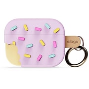 AirPods Pro 3用 ケース 耐衝撃 落下防止 カラビナ付 シリコンカバー ワイヤレス充電対応 ICE CREAM ラベンダー EL_A3PCSSCIE_LV