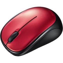 ワイヤレスマウス Bluetooth 静音 3ボタン 超小型 超軽量 左右対称 BlueLED レッド MA-BBS311RN
