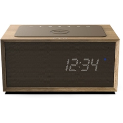GENEVA TIME DIGITAL（ジェネバタイムデジタル） デジタルクロック Qi充電機能付き Bluetoothスピーカー オーク GTD-OK