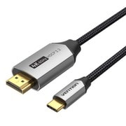 USB Type-C to HDMIケーブル 4K＠60Hz HDCP2.2 コットン編み 2m ブラック CR-2106