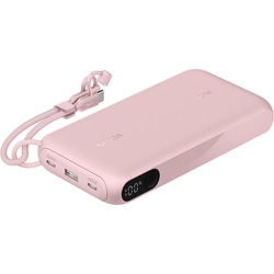 モバイルバッテリー 20000mAh with Display PD20W USB-C×2/USB-A×1 ピンク BPB028FQPK