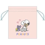 S2337479 [限定 サガラ刺繍巾着 スヌーピー＆カドリーベアーズ パステル]