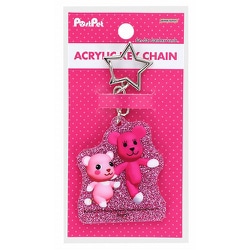 S8350337 [限定 ラメ入アクリルキーホルダー PostPet モモ＆コモモ]