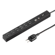 スリムタップ 縦横間自在に差し込み可能 AC×6/USB-C×1/USB-A×1 PD33W 3m 折りたたみ式プラグ ブラック TAP-SLIM6UC-3BK