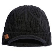 YUKON BRIM CABLE KNIT WOOL BEANIE ニットキャップ BLACK 2202537