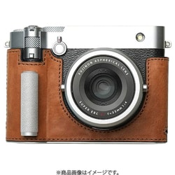 富士フィルム GFX100RF用 本革ケース ヴィンテージ風 メタルグリップ付 レッドブラウン PTBG001