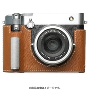 富士フィルム GFX100RF用 本革ケース クラシック メタルグリップ付 サドルタン/白ステッチ PTBG004