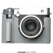 富士フィルム GFX100RF用 本革ケース クラシック メタルグリップ付 ライトブルー/白ステッチ PTBG005