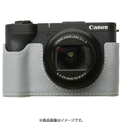 Canon PowerShot V1用 本革ケース クラシック ライトブルー/白ステッチ PTBI005