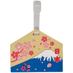PVC 絵馬型 ネームタグ 富士山 青 VA-250958