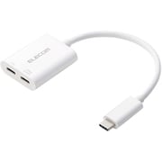 USB-C 変換アダプタ 100W PD急速充電 4K映像出力 USB Type-C to Type-C×2 高速データ転送 ホワイト MPA-C2CPD100WH