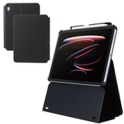 iPad 11インチ(A16)/10.9インチ(第10世代)用 ケース 高さ調整フラップ カバー Apple Pencil収納 フリーアングル スタンド オートスリープ機能 ブラック TB-A25RWVH2BK