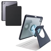 iPad Air 13インチ(M3/M2)用 ケース マグネット着脱フラップ カバー 360度回転 Apple Pencil収納 2段階スタンド オートスリープ機能 背面クリア ブラック TB-A25XMG360BK